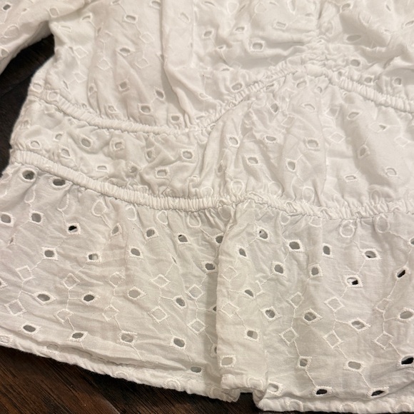 Eyelet Peplum Blouse - Picture 2 of 4